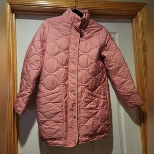 Jcrew Women's size small Pink Coat with gold zipper and snaps